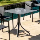 Outdoor Bar Table with 3 Reclining Aluminium Legs in 2 Finishes - Filomena Viadurini
