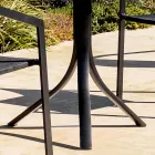Outdoor Bar Table with 3 Reclining Aluminium Legs in 2 Finishes - Filomena Viadurini