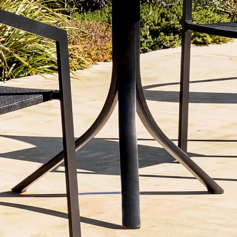 Outdoor Bar Table with 3 Reclining Aluminium Legs in 2 Finishes - Filomena Viadurini