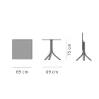 Outdoor Bar Table with 3 Reclining Aluminium Legs in 2 Finishes - Filomena Viadurini