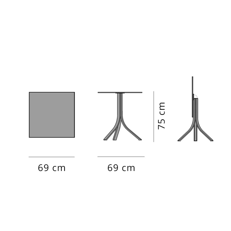 Outdoor Bar Table with 3 Reclining Aluminium Legs in 2 Finishes - Filomena Viadurini