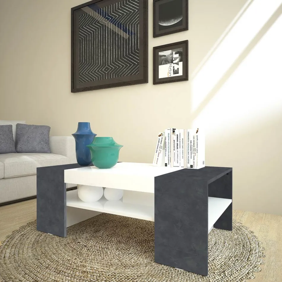 Low Coffee Table for the Lounge in White Wood 3 Finishes - Rames Viadurini