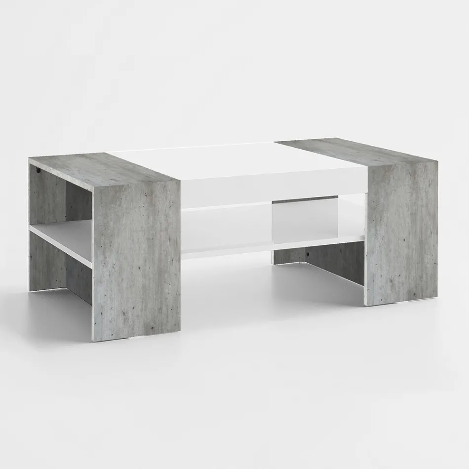 Low Coffee Table for the Lounge in White Wood 3 Finishes - Rames Viadurini