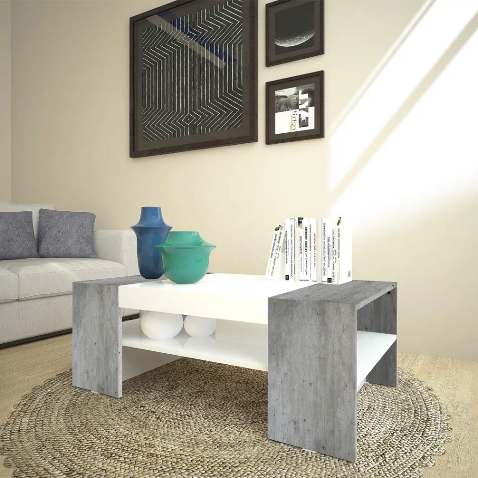 Low Coffee Table for the Lounge in White Wood 3 Finishes - Rames Viadurini