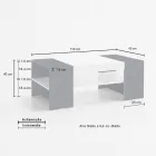 Low Coffee Table for the Lounge in White Wood 3 Finishes - Rames Viadurini