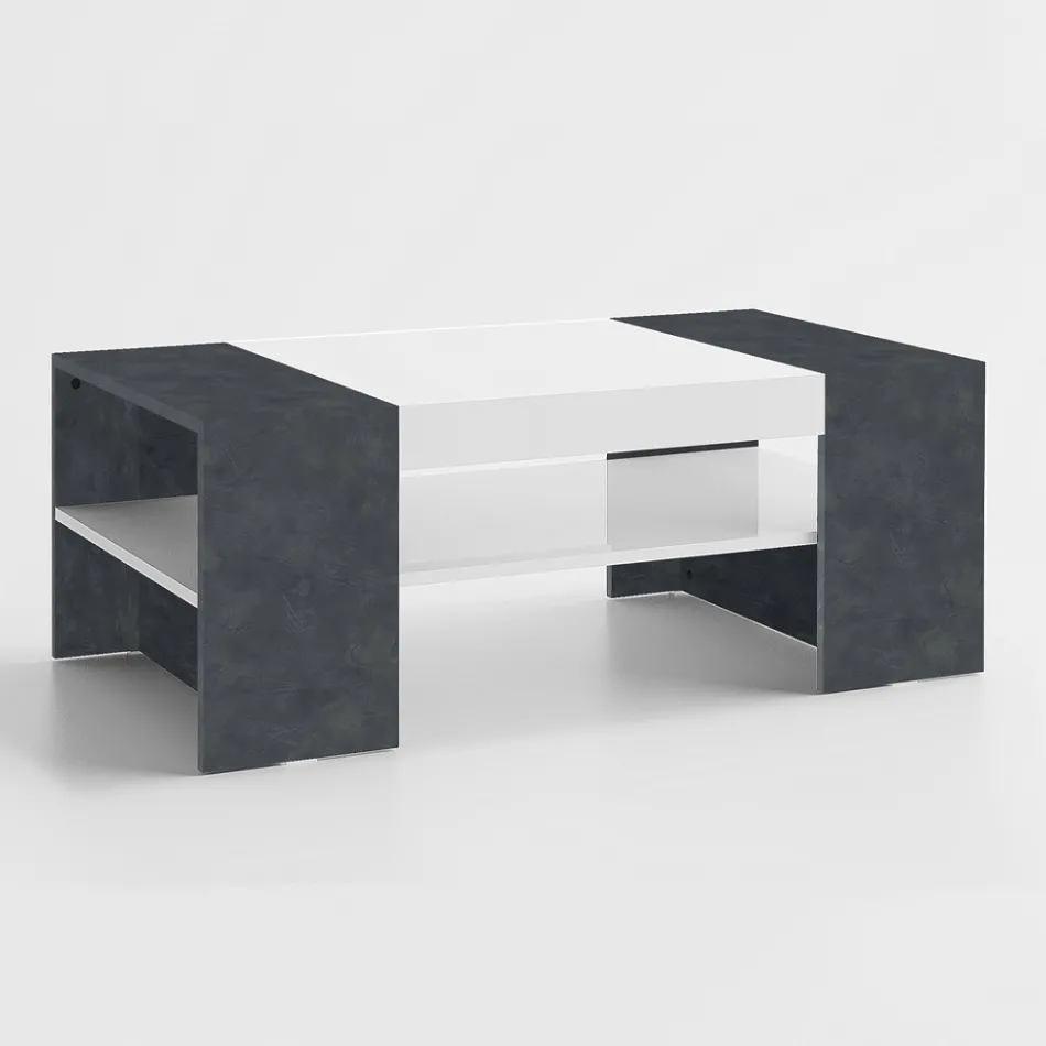 Low Coffee Table for the Lounge in White Wood 3 Finishes - Rames Viadurini