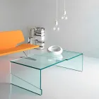 Low Coffee Table for Lounge in Cantilever Transparent Glass - Discount Viadurini