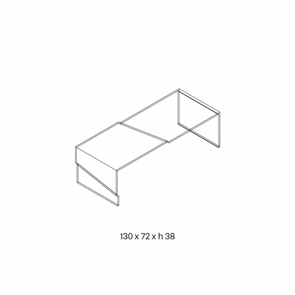 Low Coffee Table for Lounge in Cantilever Transparent Glass - Discount Viadurini