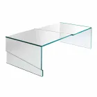 Low Coffee Table for Lounge in Cantilever Transparent Glass - Discount Viadurini