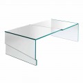 Low Coffee Table for Lounge in Cantilever Transparent Glass - Discount