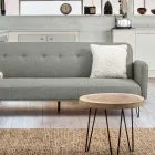 Low Table for Lounge in Aluminium and Top in Natural Wood - Crotone Viadurini