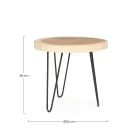Low Table for Lounge in Aluminium and Top in Natural Wood - Crotone Viadurini