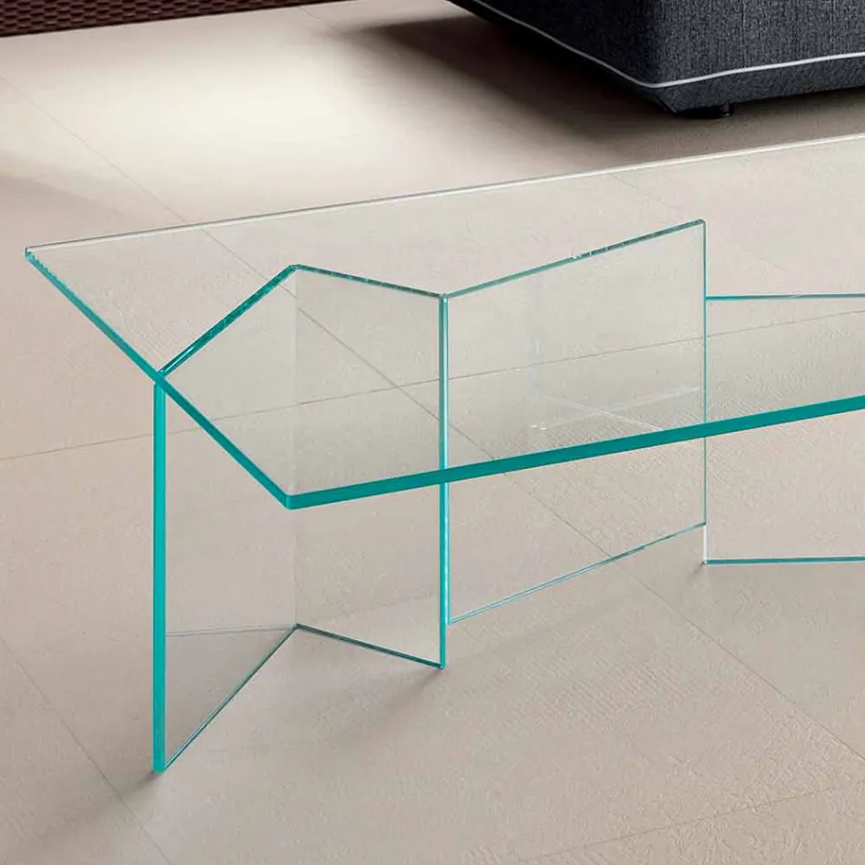 Low Coffee Table in Extra-clear Glass 2 Sizes Made in Italy - Random Viadurini
