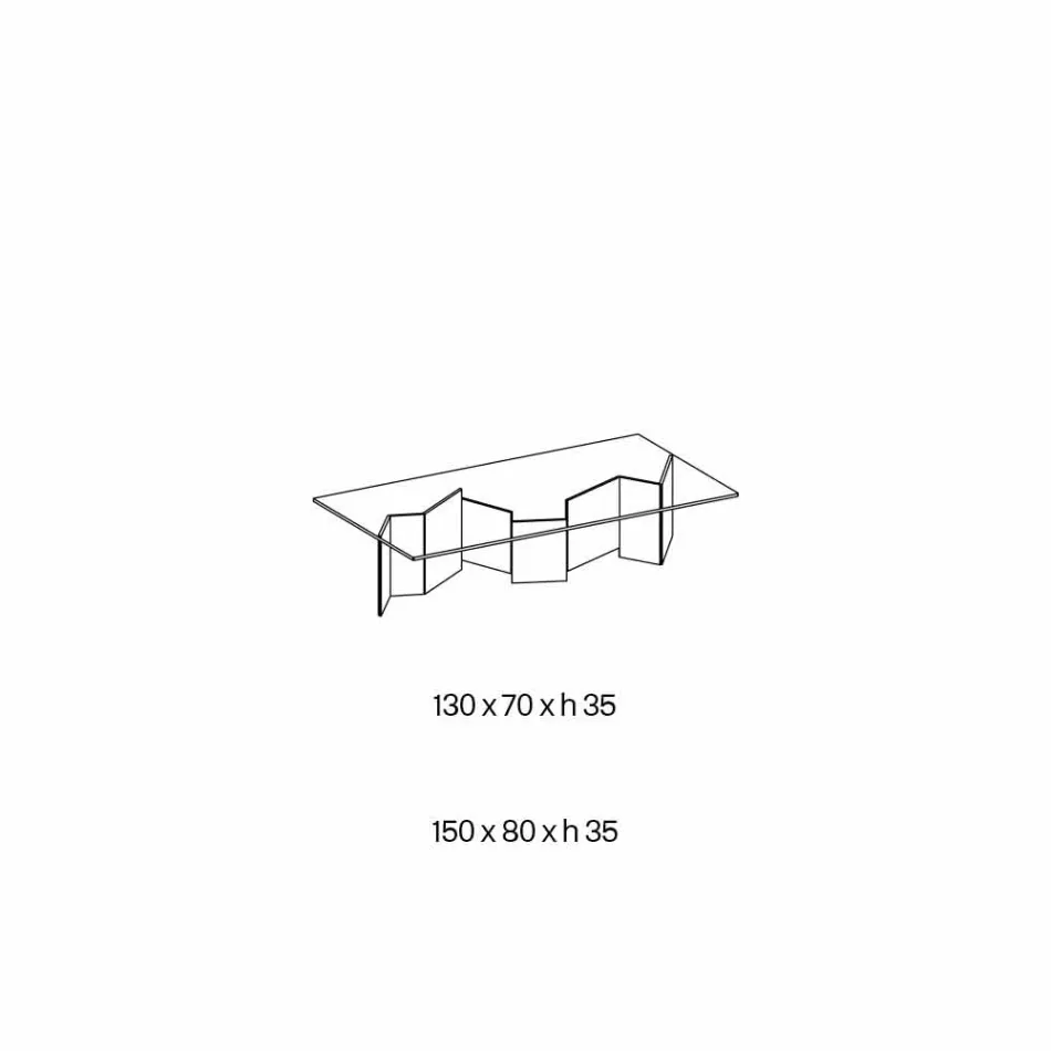 Low Coffee Table in Extra-clear Glass 2 Sizes Made in Italy - Random Viadurini