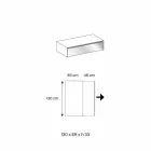 Low Table for Lounge in Smoked Glass and Wooden Drawers 3 Sizes - Mantra Viadurini