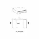 Low Table for Lounge in Smoked Glass and Wooden Drawers 3 Sizes - Mantra Viadurini