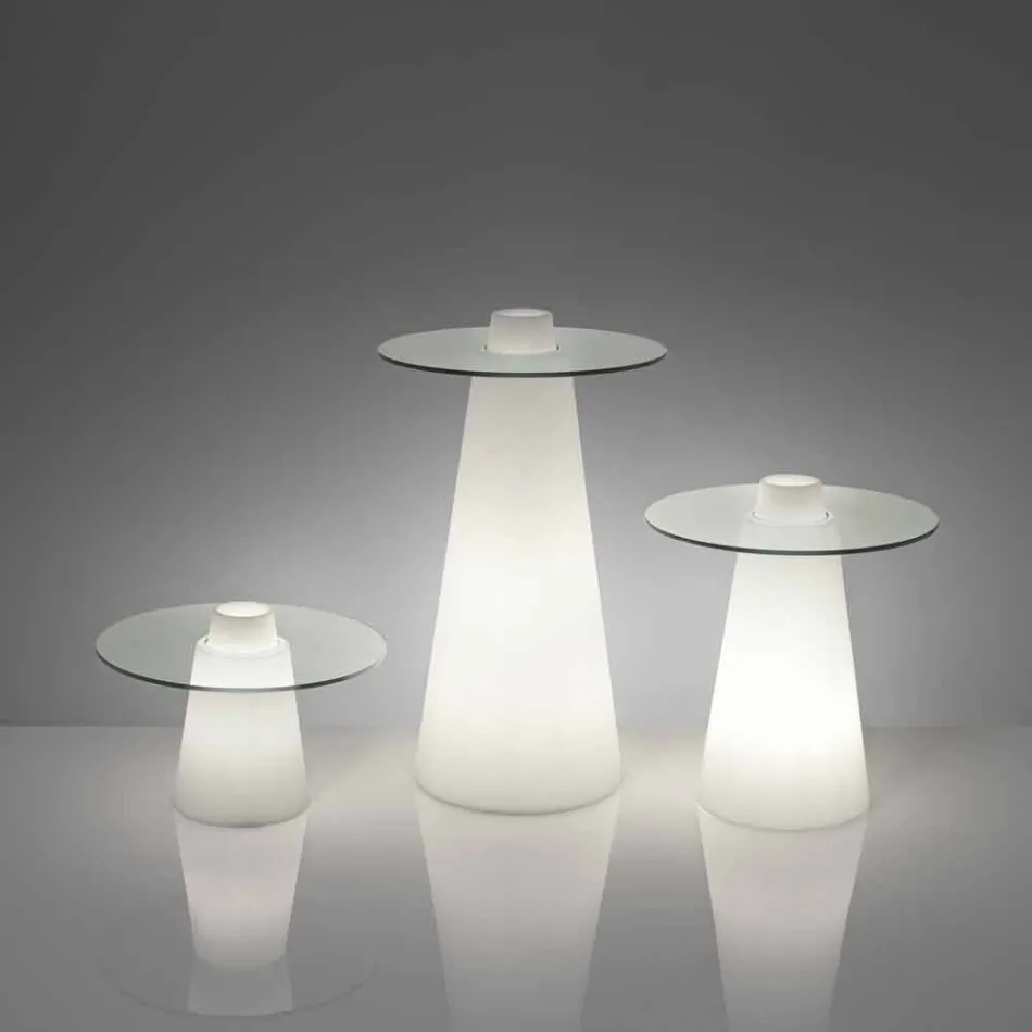 Slide Peak low table (H50) polyethylene and glass made in Italy Viadurini