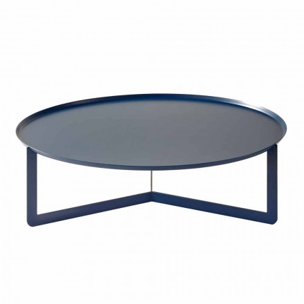 Low Table for Outdoor Lounge in Round Colored Metal - Stephane Viadurini