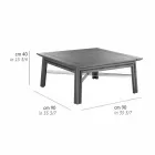 Low Square Coffee Table for Outdoor Lounge in Natural or Black Wood - Suzana Viadurini