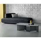 Low Coffee Table Lounge Ceramic Top and Smoked Glass Legs 3 Sizes - Random Viadurini