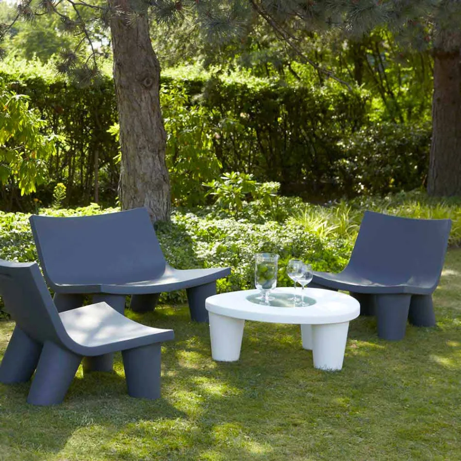 Low table Low Slide Lita Table polyethylene and glass made in Italy Viadurini