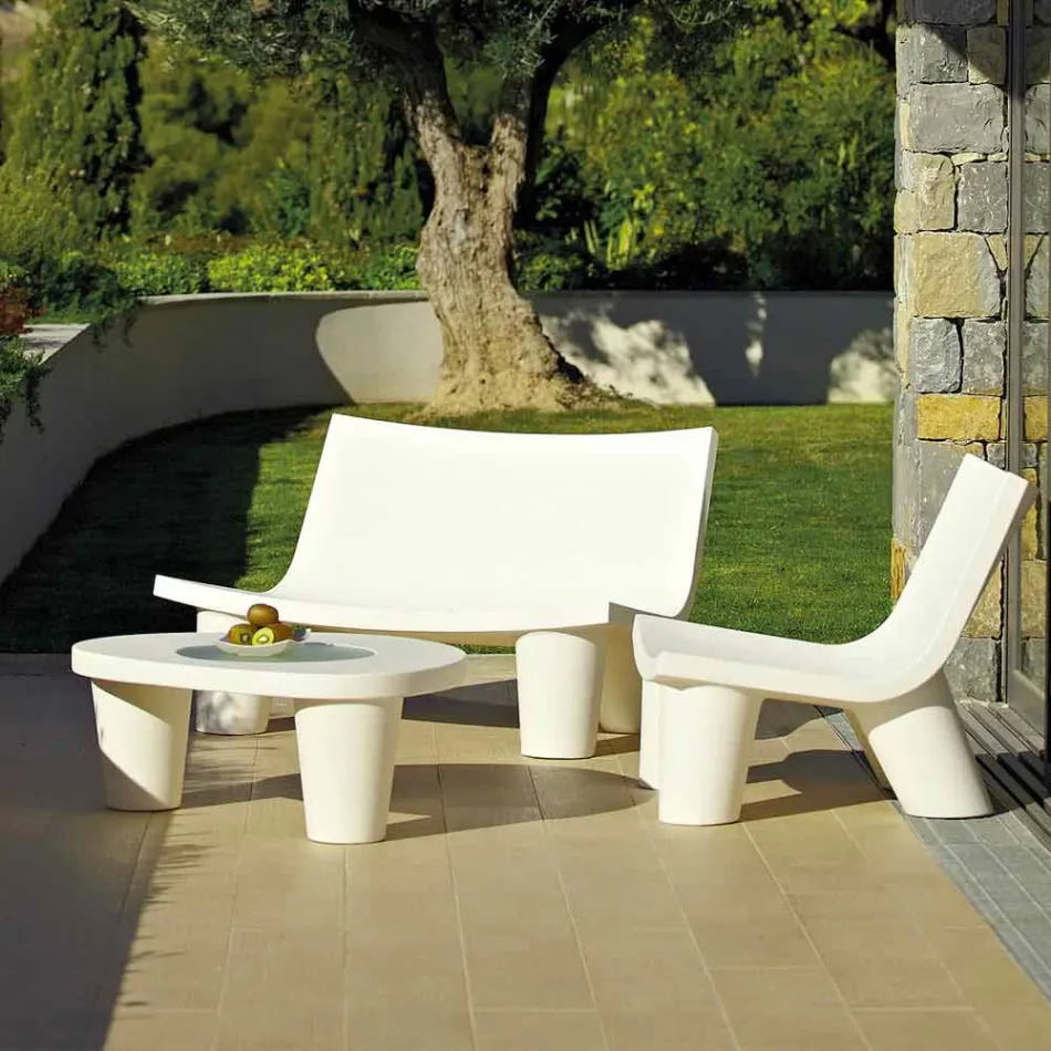 Low table Low Slide Lita Table polyethylene and glass made in Italy Viadurini