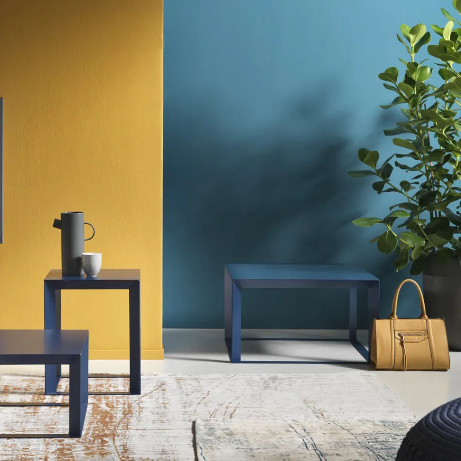 Square Design Metal Coffee Table in 2 Sizes - Josyane Viadurini