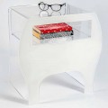 Design lounge small table/bedside table in acrylic crystal, Mineo