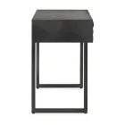 Bedside Table in Steel and Mango Wood of Ethnic Design - Mireo Viadurini
