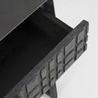 Bedside Table in Steel and Mango Wood of Ethnic Design - Mireo Viadurini