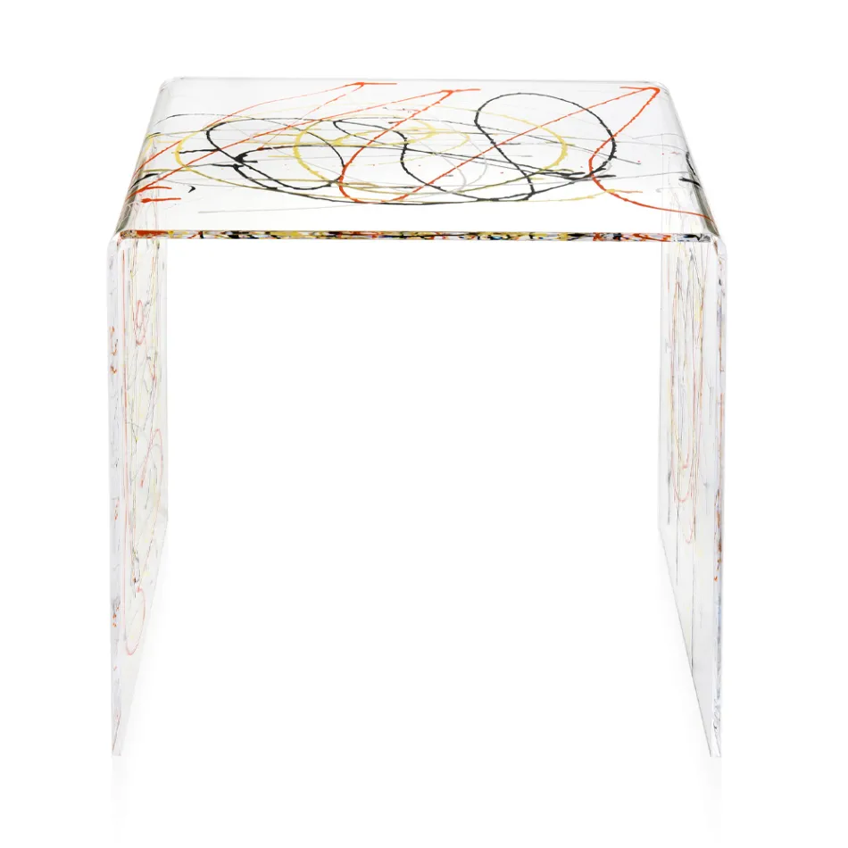 Bedside Table in Transparent and Colored Plexiglass 2 Sizes - Pelere Viadurini