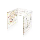 Bedside Table in Transparent and Colored Plexiglass 2 Sizes - Pelere Viadurini