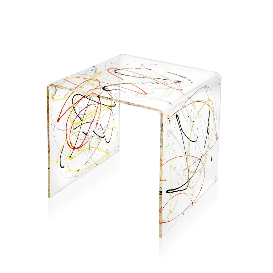 Bedside Table in Transparent and Colored Plexiglass 2 Sizes - Pelere Viadurini