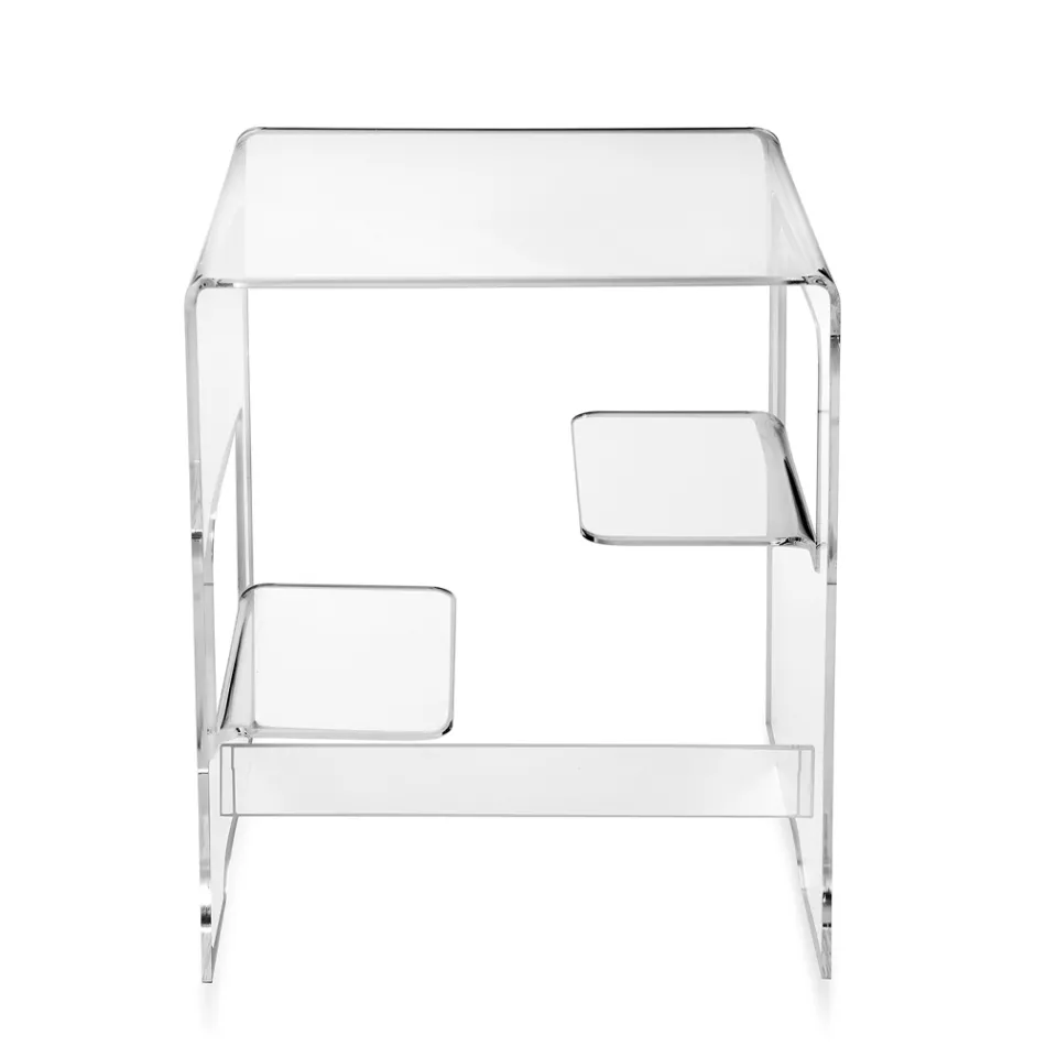 Bedside Table in Transparent or Smoked Plexiglass Made in Italy - Lollao Viadurini