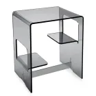 Bedside Table in Transparent or Smoked Plexiglass Made in Italy - Lollao Viadurini