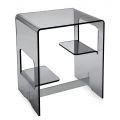 Bedside Table in Transparent or Smoked Plexiglass Made in Italy - Lollao