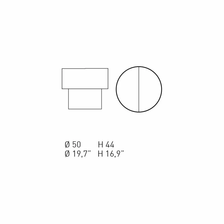 Round Bedside Table of Modern Design in Bordeaux or Blue Wood - Vinnie Viadurini