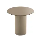 Coffee Table with Metal Base and Ø45 cm Mirror or Glass Top - Flaminia Viadurini