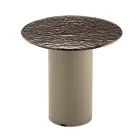 Coffee Table with Metal Base and Ø45 cm Mirror or Glass Top - Flaminia Viadurini