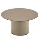 Coffee Table with Metal Base and Ø60 cm Mirror or Glass Top - Flaminia Viadurini