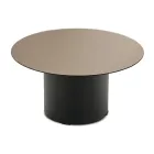 Coffee Table with Metal Base and Ø60 cm Mirror or Glass Top - Flaminia Viadurini