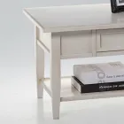 Coffee table with drawer and shelf in patinated wood Made in Italy - Tuoni Viadurini