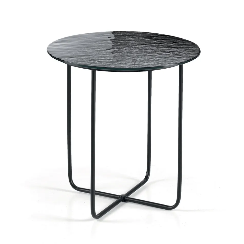 Coffee Table with Mirror and Marble-Effect Ceramic Top Made in Italy - Giusta Viadurini