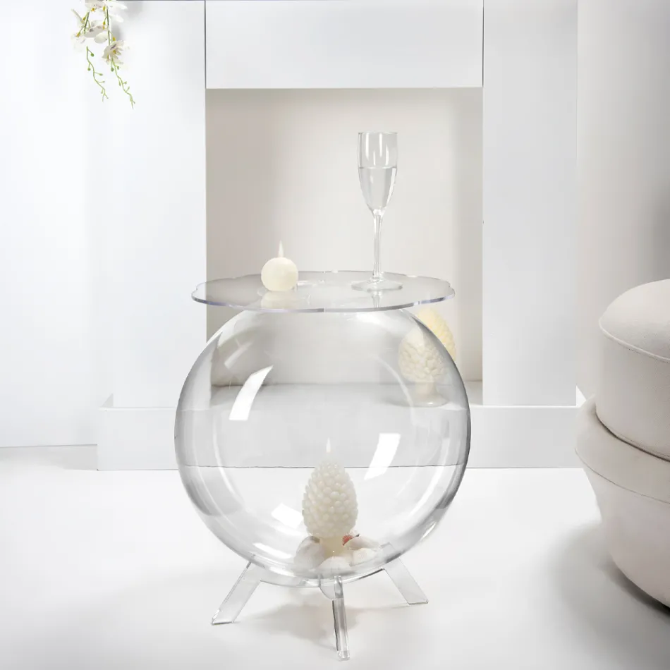 Multipurpose Container Table in Transparent Plexiglass Made in Italy - Scar Viadurini