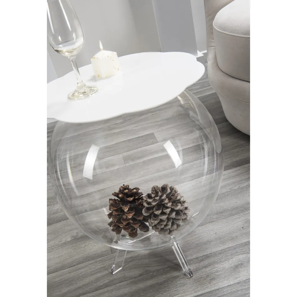 Biffy white round coffee table / container, modern design made in Italy Viadurini
