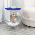 Biffy blue round coffee table / container, modern design made in Italy Viadurini