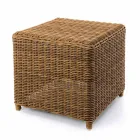 High Garden Side Table in Woven Synthetic Rattan - Yves Viadurini
