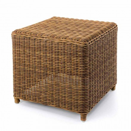 High Garden Side Table in Woven Synthetic Rattan - Yves Viadurini