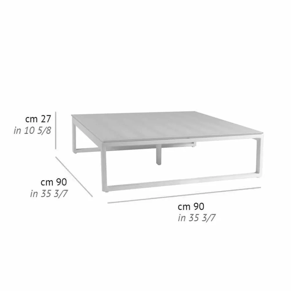Square Design Outdoor Side Table 2 Dimensions 3 Finishes - Julie Viadurini
