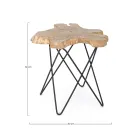 Coffee Table for Lounge Black Steel and Natural Teak Wood - Perlana Viadurini